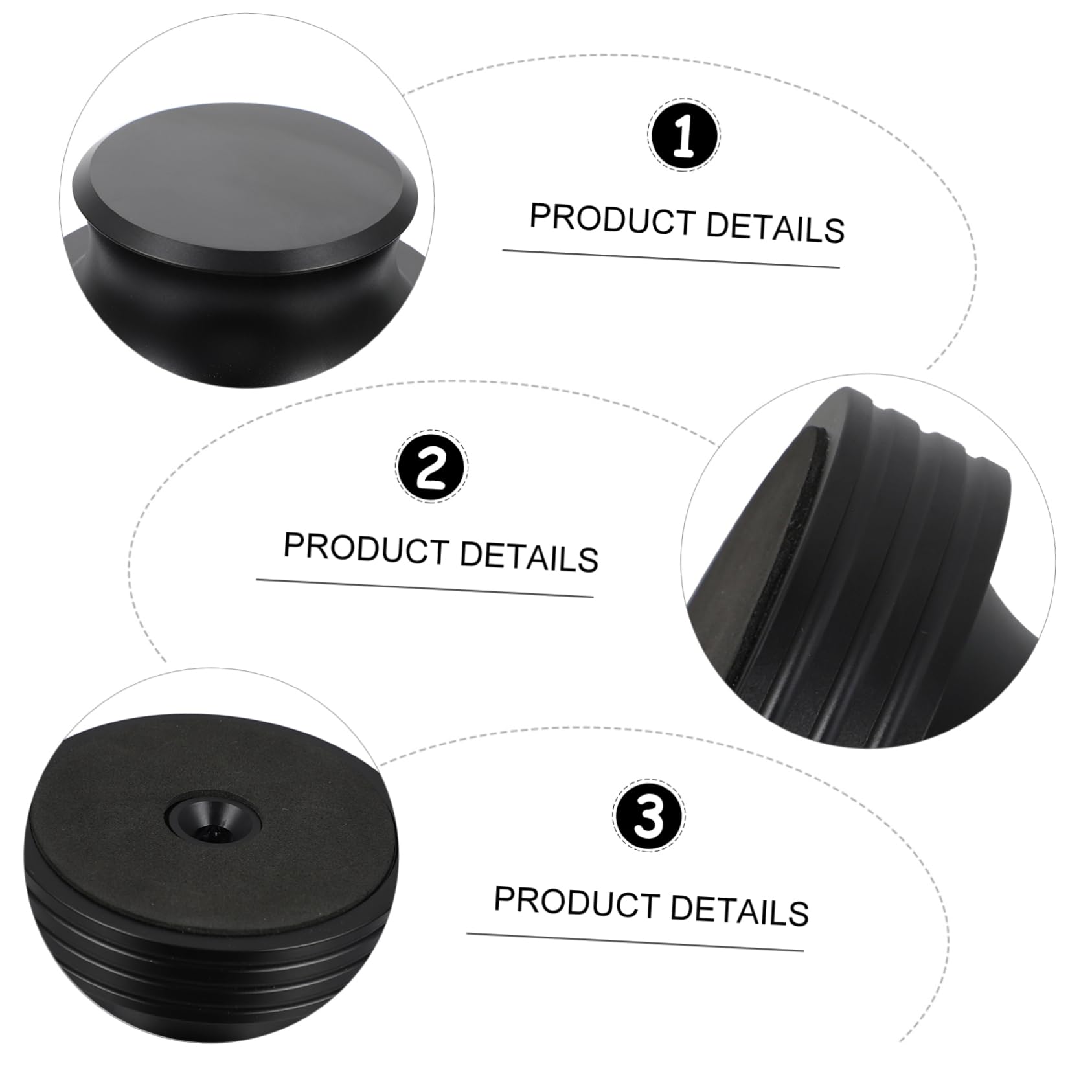 Stabilizzatore per Giradischi in Alluminio Nero 400g per Vinili Funzione Anti-vibrazione e Miglioramento Qualità Audio per Dischi in Vinile