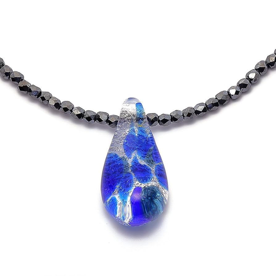 Amazon.co.jp: ガラスのジュエリー 水玉インジゴドロップS