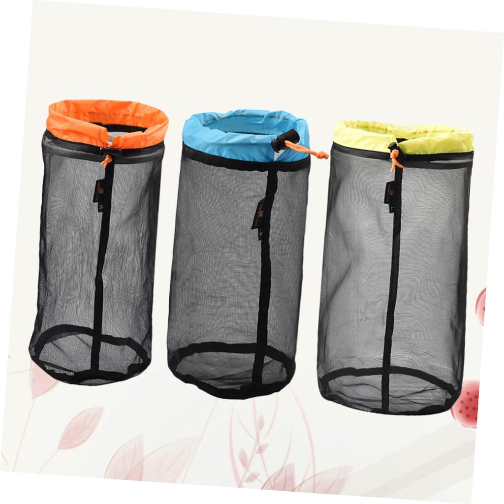 3 Set Borsa Portabiancheria Borse per Riporre Gli Indumenti Sacco di Compressione per Sacco A Pelo Borsa con Coulisse in Rete Compresso Sacca per A Pelo 3 Pezzi * 3