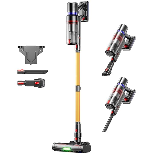 Cordless Vacuum Cleaner, Self-Standing 600W 50KPA 70Min Runtime Stick Vacuum for Home, 1.4L Dust Cup, LED Display, Anti-Tangle, 8-Stage Filtration, for Hardwood Floor Carpet Pet Hair