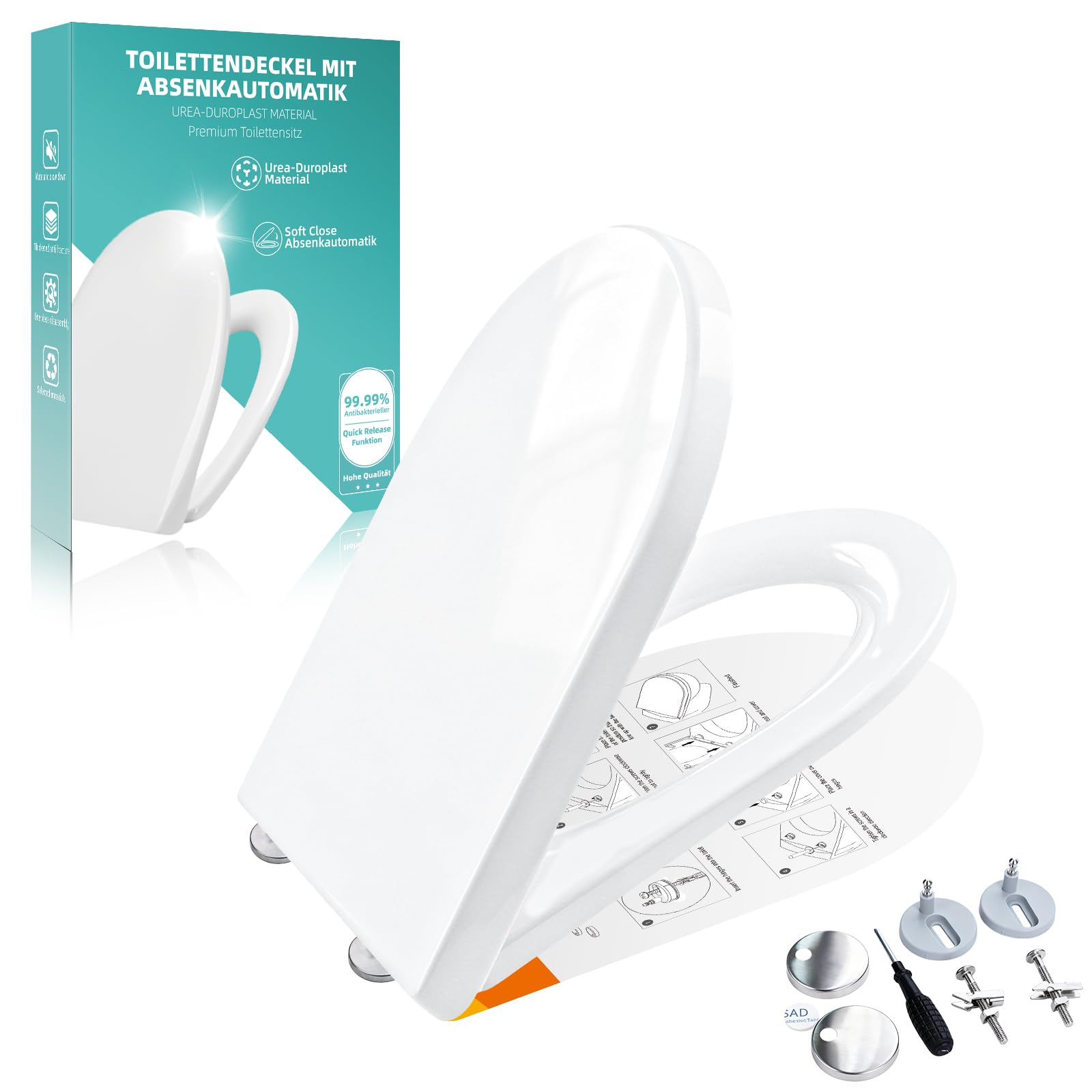 Abattant WC quick-release déclipsable pour un nettoyage facile et hygiénique