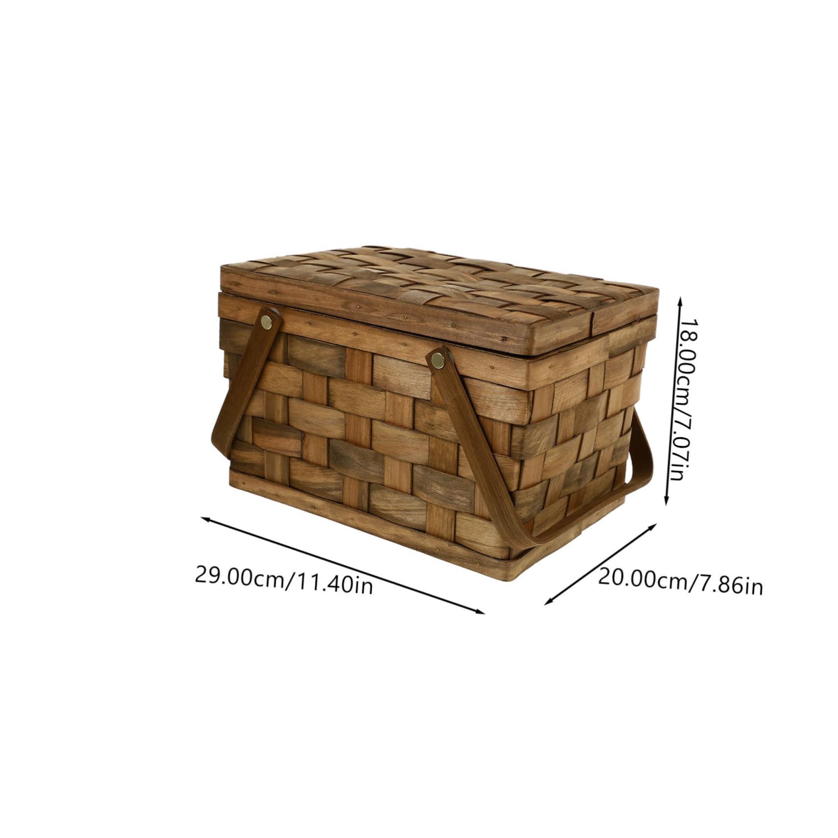 Panier D'extérieur Portable en Bois avec Poignée, Panier de Pique-niques Multifonctionnel Design Naturel et Élégant, Cuisine et Pique-niques