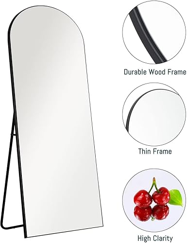Miniatura 3 de Natsukage Espejo de suelo arqueado de longitud completa, grande, largo, montado en la pared, vestidor para baño/dormitorio/sala de estar, marco de
