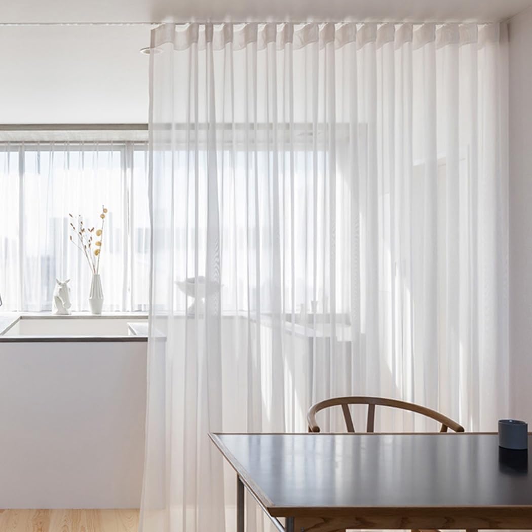 27-236in Aluminum Ceiling Curtain Track, Curved Sliding Rail Set for Room Divider, 11.8FT Ceiling Mount Curtain Rod, Versatile Curtain Track System