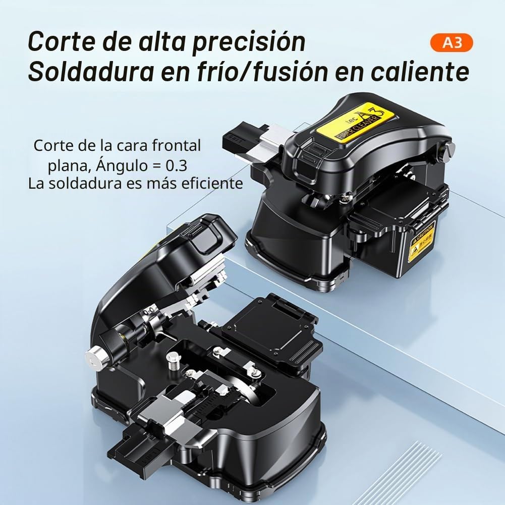 Cortadora de Fibra Óptica A3 de un Solo Paso, Totalmente Automática y de Alta Precisión, Empalmadora de Fibra Óptica y Peladora 2 en 1