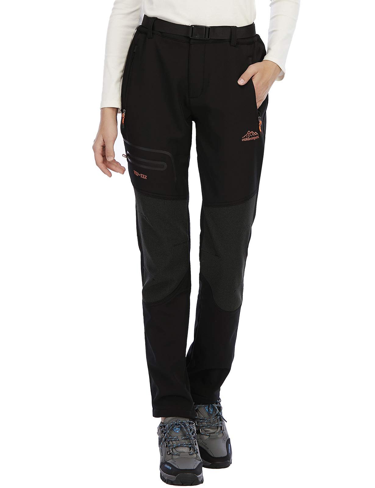 DAFENP Pantaloni Sci Termici Donna Invernali Pantaloni Trekking Impermeabile Pantaloni Neve Softshell Montagna Escursionismo Caldo All'aperto