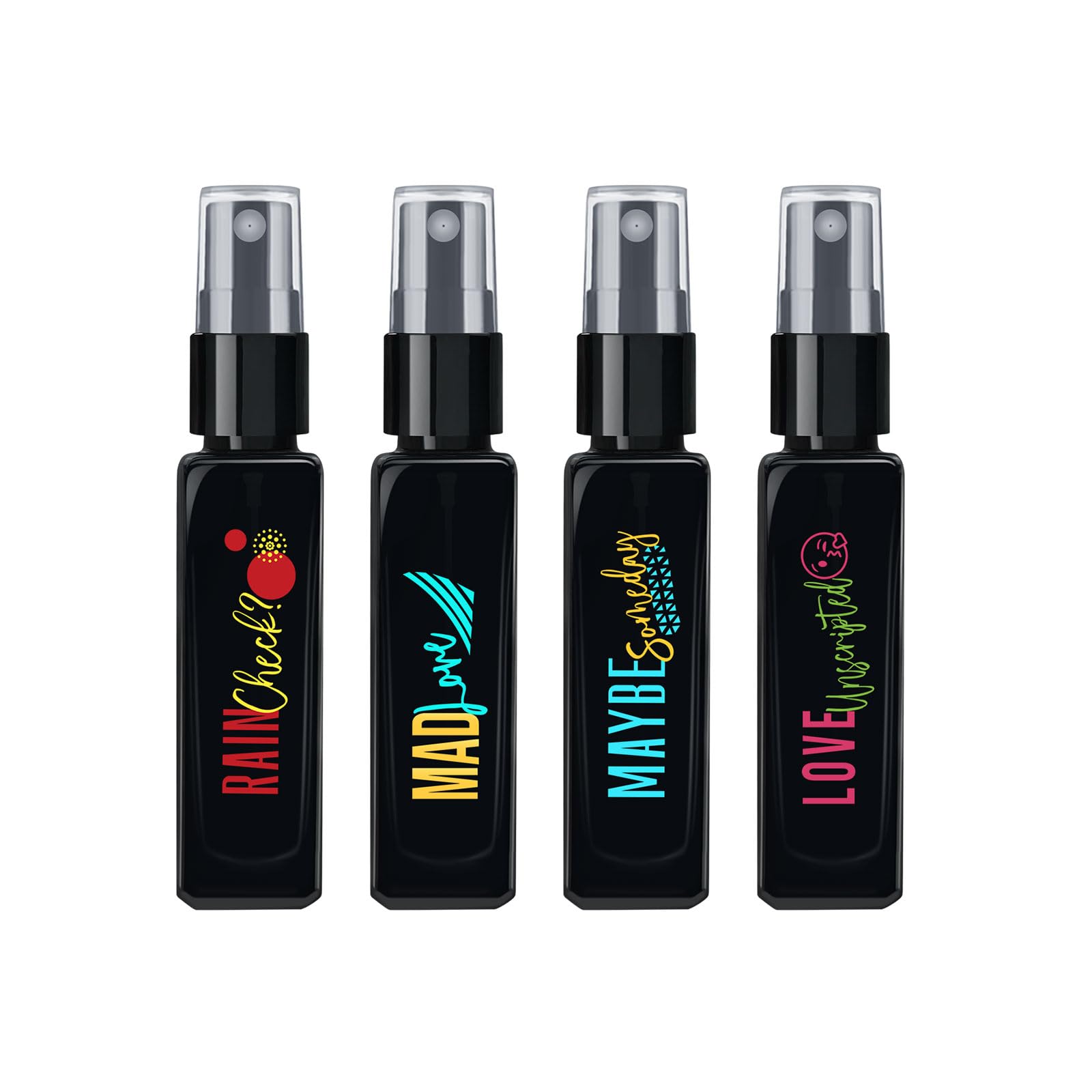 Rain Check? EDP and Mad Love EDP and Maybe Someday EDP and Love Unscripted EDP (Pack of 4, Each 8ML) Long Lasting Scent Spray Gift For Men and Women