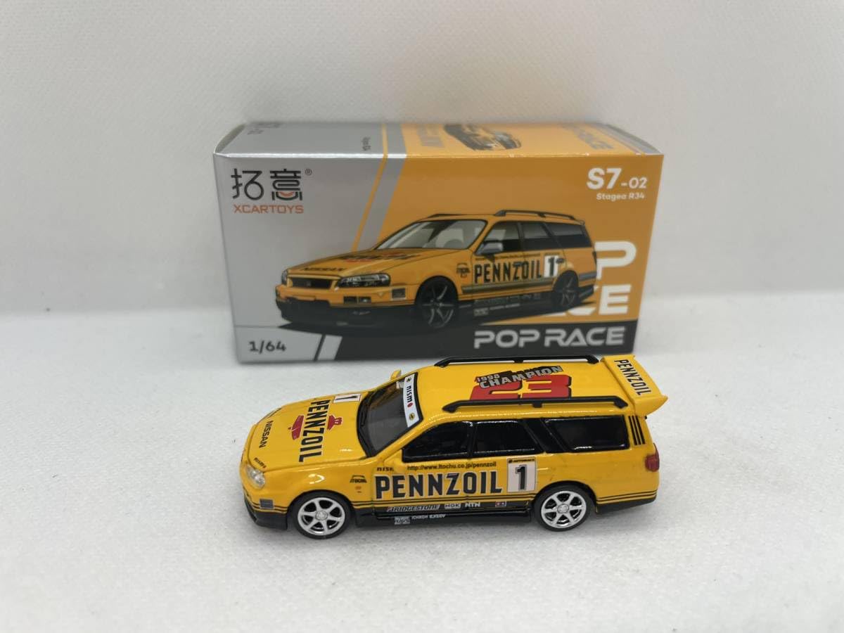 Amazon | XCARTOYS 1/64 日産 NISSAN GTR R34 POP RACE #1 J08-1-504