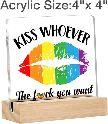 Miniatura 6 de Regalos de orgullo gay para hombres, amigos y mujeres, letrero decorativo de escritorio transparente, letrero de acrílico LGBT Pride Lesbiana Gay