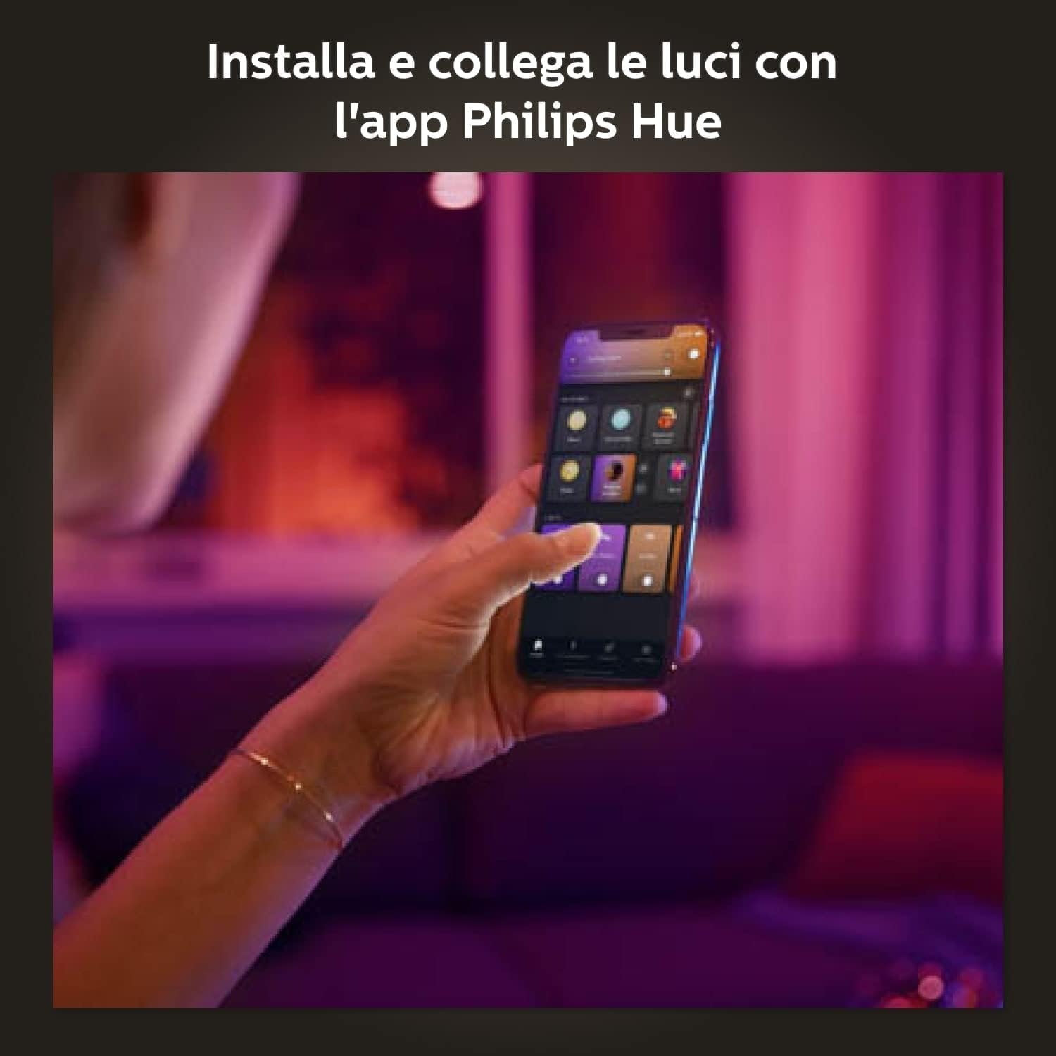 Philips Hue White and color ambiance Zewnętrzna lampa stojąca Impress (czarna, niska), 16 mln kolorów, wiele odcieni bieli, inteligentne oświetlenie