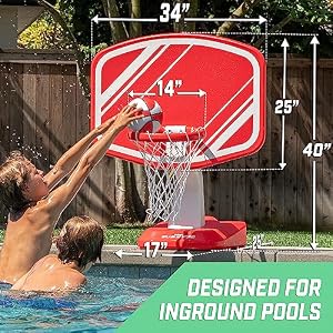 GoSports Splash Hoop Swimming Pool Basketball Game, Includes Poolside Water Basketball Hoop, 2 Balls and Pump – Choose Your Style GoSports Splash Hoop Swimming Pool Basketball Game Includes Poolside Water Basketball Hoop 2 Balls and Pump–Choose Your Style