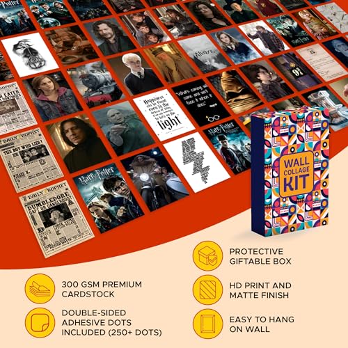 Image of CodersParadise Harry Movie Aesthetic Wall Collage Kit - 54 PCS Vintage Movie Themed Posters (4x6 Inch) | Premium Cardstock Wall Art for Bedroom, Dorm & Study | Glue Dots Included