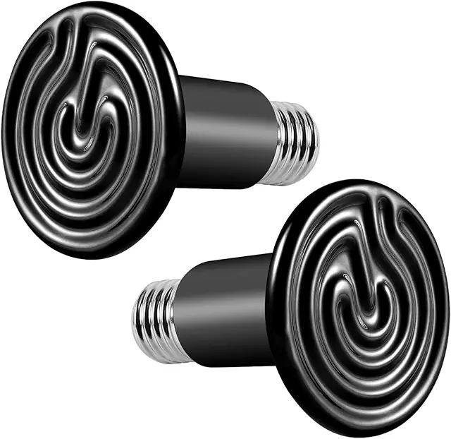 Lot de 2 ampoules chauffantes céramique pour terrarium reptiles, sans lumière