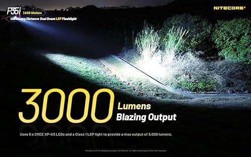 Miniatura 5 de EdisonBright Nitecore P35i 3000 lúmenes recargable 5,413.4 ft largo alcance LEP linterna táctica marca adaptador de carga paquete