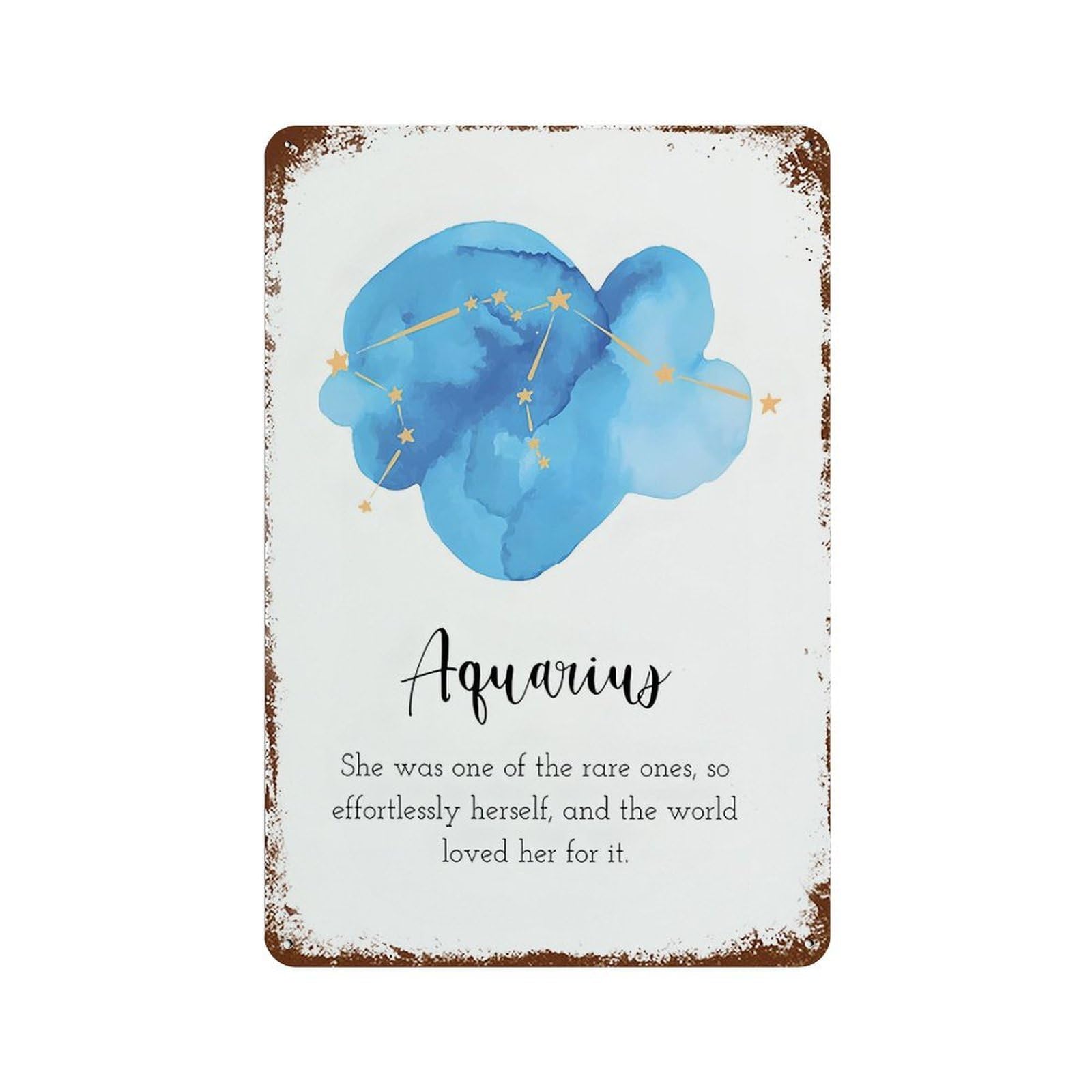 xiaoxiaoshen Aquarius Zodiac Astrology Wall Decor Art Metal Tin Poster Modern Home Decor Art Home Bar Shop Decorations Vintage Sign 30x20cm