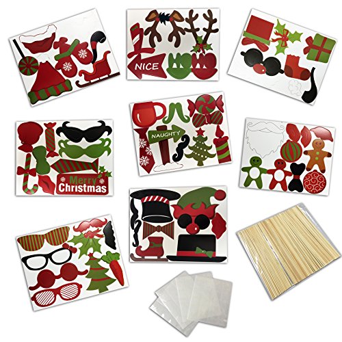 IDSHome Christmas Dressing Up for A Photo of The Party Paper Beard, 62Pcs