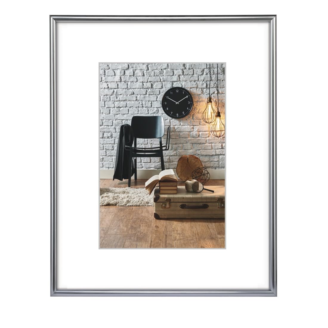 Hama | "Sevilla Décor Plastic Photo Frame | A4 Size | Silver Matt