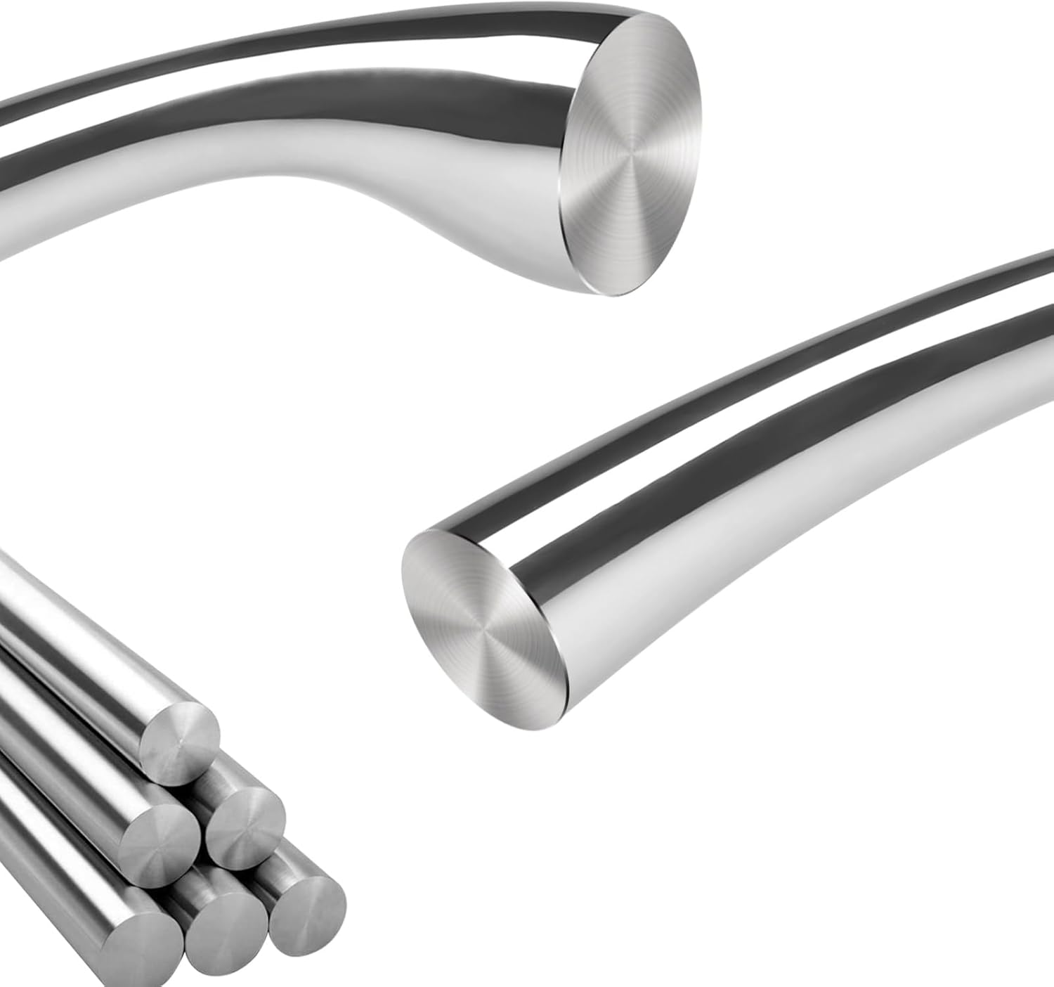 Romi Stainless Steel Anal Plug Buttplug Curved Anus Stretcher Double-Ended Dildo Prostate Massager G-spot Stimulation Adult Sex Toys for Men Women Couple (L)