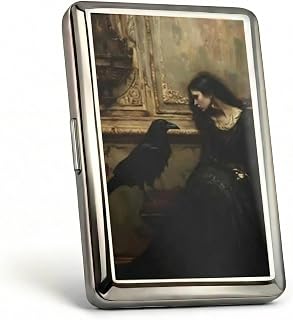 Vintage - Style Versatile Card & Cash Case Art Deco Design Metal Wallet with RFID and Holds King Size / 100s Women and Men Easy Snap Business Card Box for Credit Cards Cash Id Business Cards.