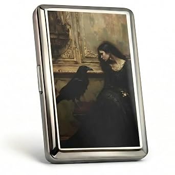 Vintage - Style Versatile Card & Cash Case Art Deco Design Metal Wallet with RFID and Holds King Size / 100s Women and Men Easy Snap Business Card Box for Credit Cards Cash Id Business Cards.