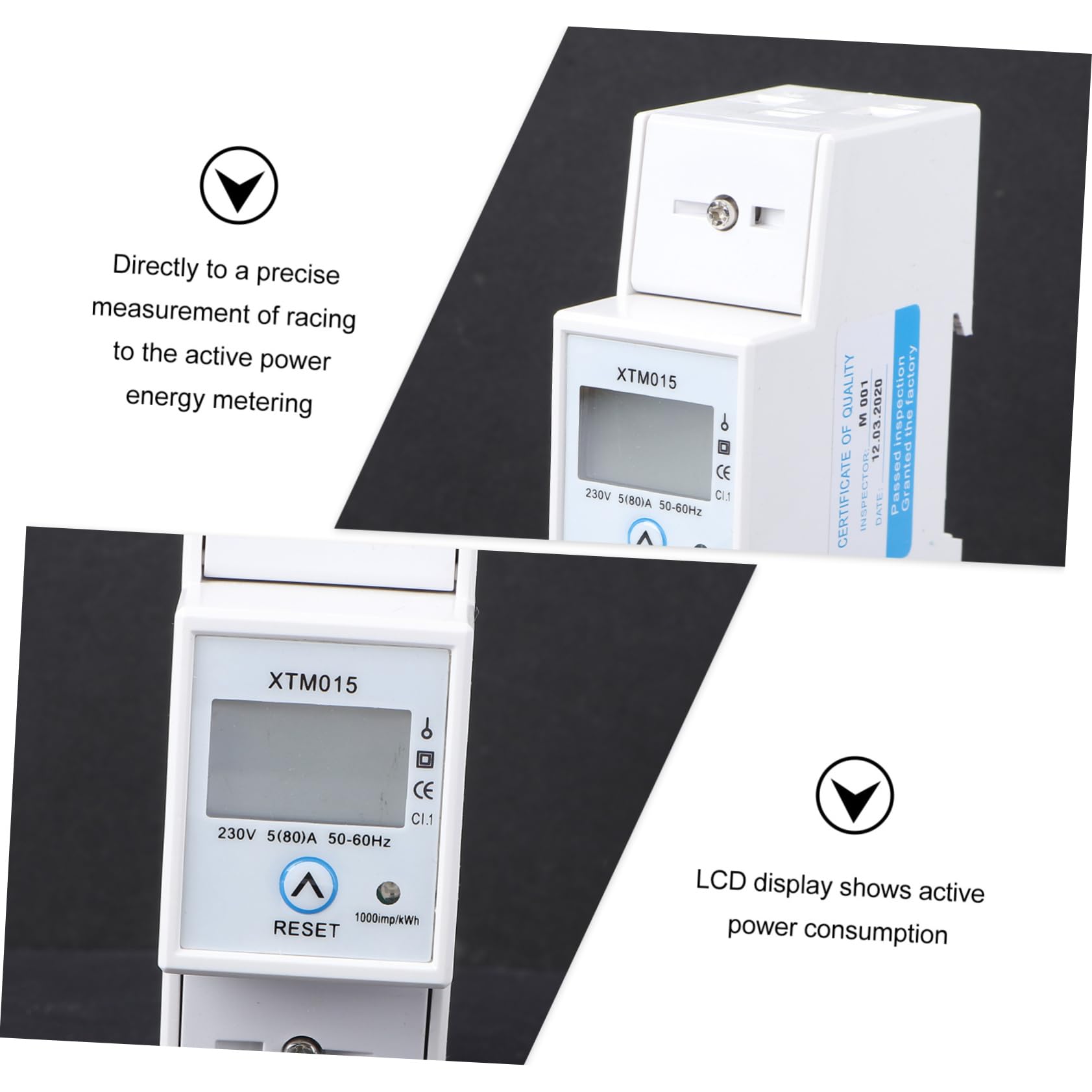 Contatore Elettrico Monofase 220/5a Display Lcd, Plastico Bianco | Misuratore Consumi Elettrici Monofase, Installazione Fissa Indoor, Capacità 80a, Standard Gb/t17215. 321-2008