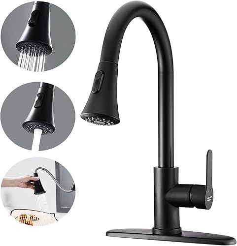 AMAZING FORCE - Grifo de cocina con rociador abatible, llave para fregadero de cocina, grifo de cocina de una manija, grifo de fregadero de cromo