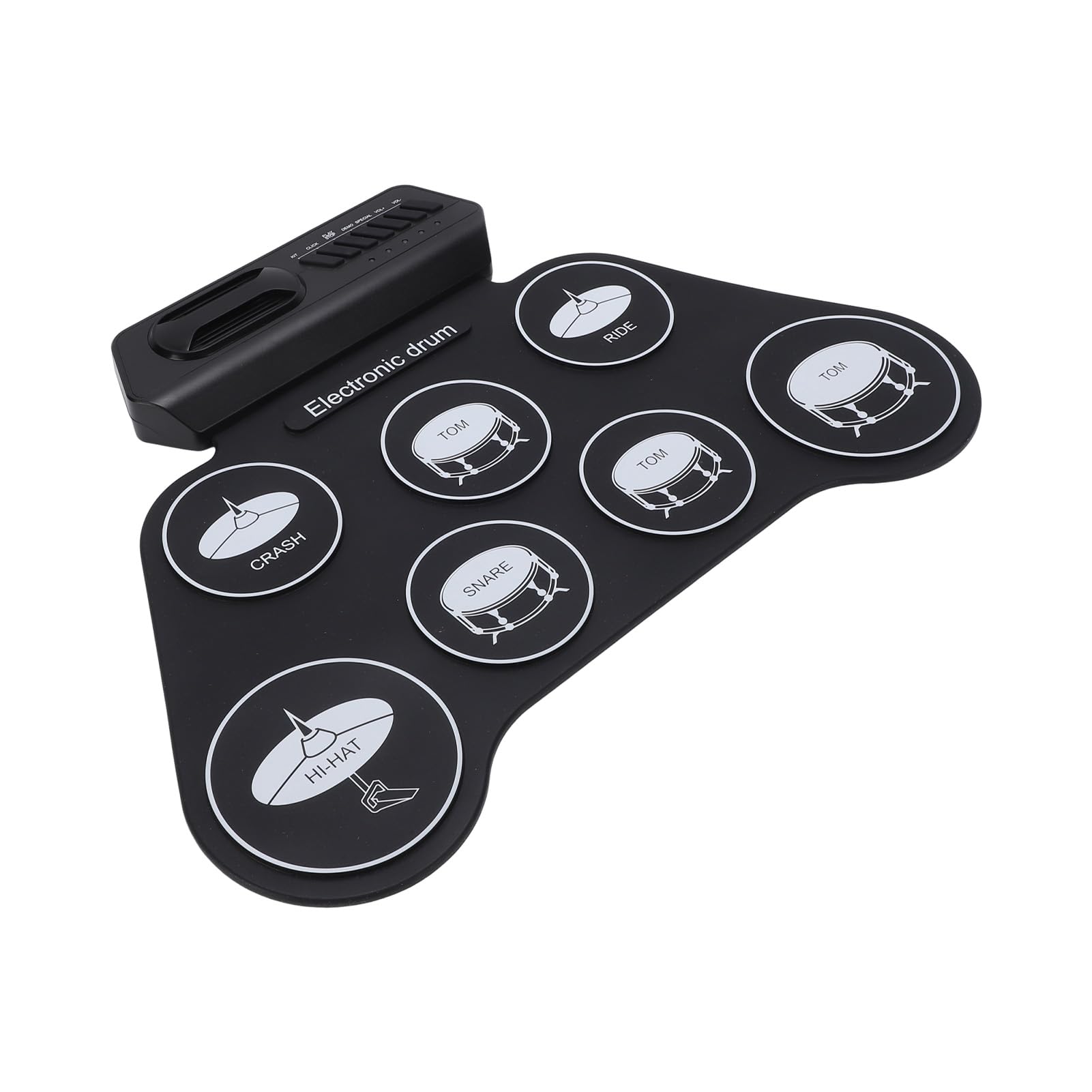 Batería Electrónica Silenciosa, Set Silicina Suave Septimo con Metrónomo Integrado, para Práctica Casera Educación Musical Niños y Adultos Aprendizaje Regalo