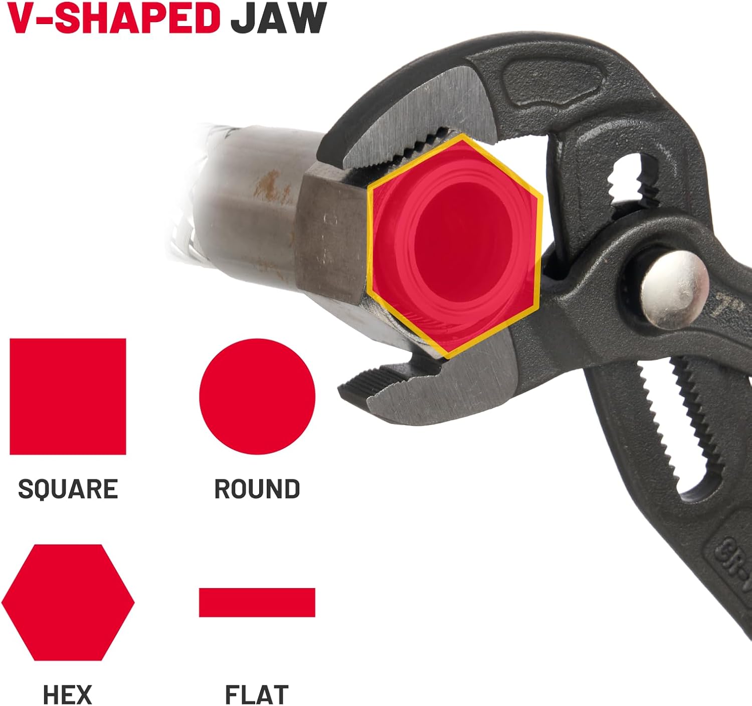 BLACK CANYON 7" Tongue and Groove Pliers, V-Jaw Groove Joint Plier with 25 Adjustable Positions, Heavy Duty 50 Cr-V Steel, Non-Slip Ergonomic Handle for Plumbing, Nuts, Bolts & Automotive Repair