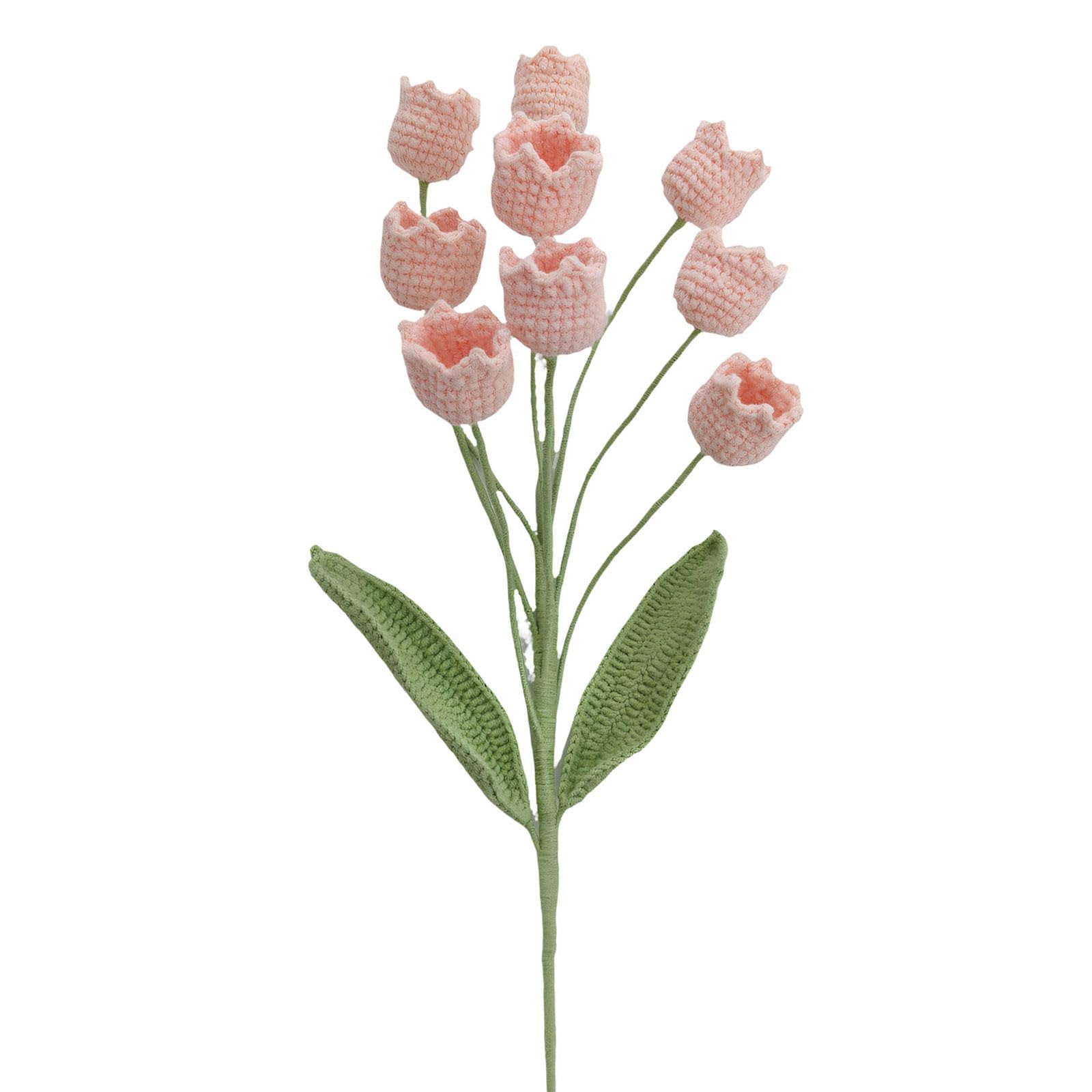 YWLUUOO 9Pieces Artificial Crochet Lilies of the Valley Bouquets Wool Flower for Home Decors Gift Wedding Centerpieces Wool Flower