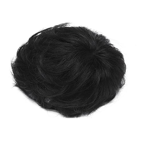 Miniatura 9 de Pieza de repuesto para cabello rizado natural, 5.1 x 5.1 in, cabello humano corto con clip en cabello ondulado para mujeres con cabello