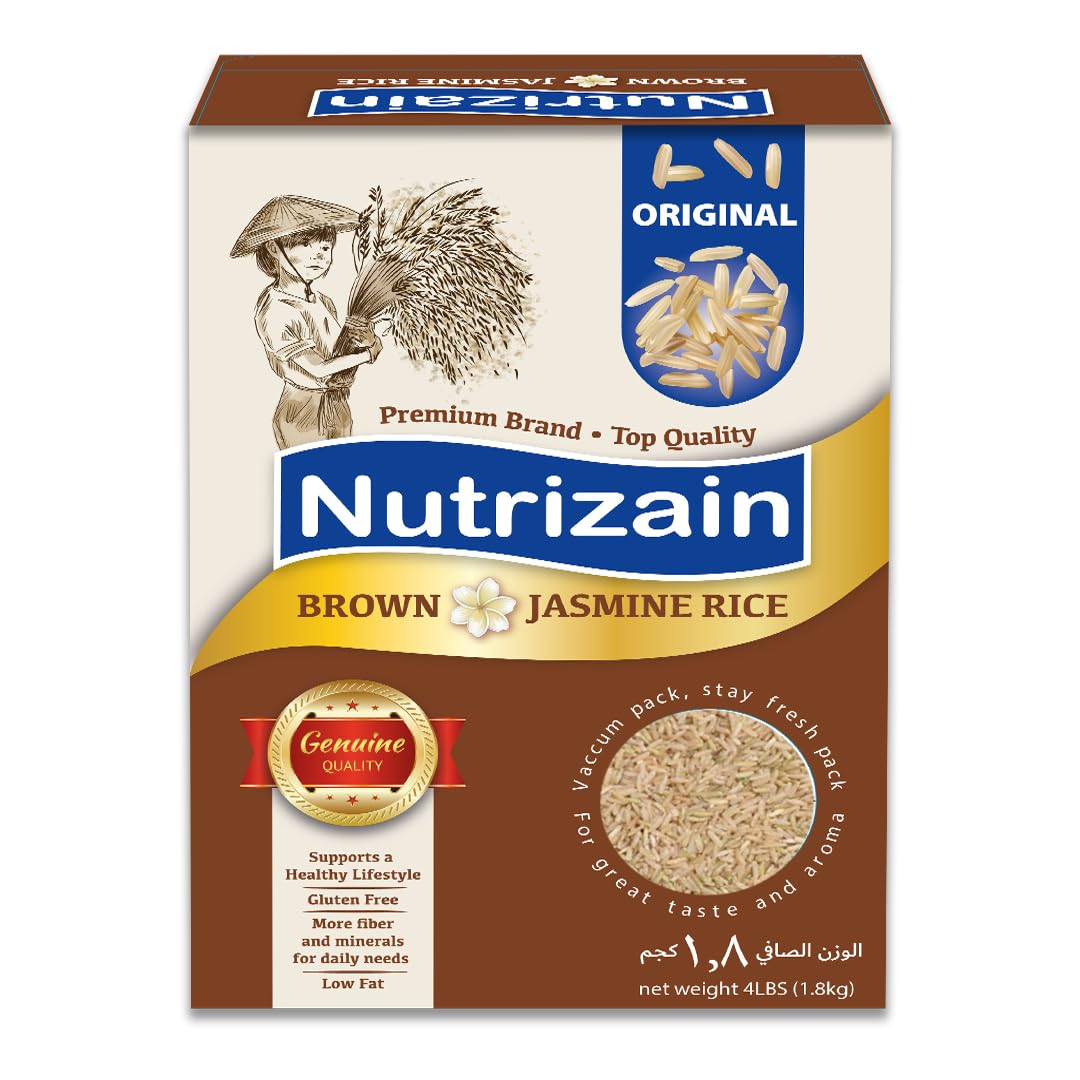 Brown Jasmine Rice, 4lbs (1.8Kg) | Vacuum Packed for Longer Freshness | Gluten Free | High Fibre