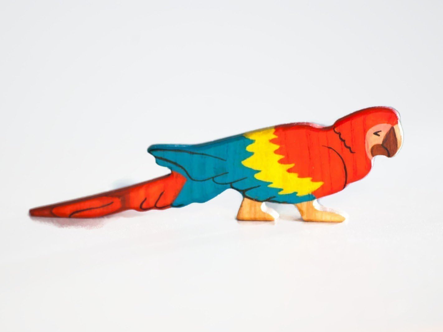 Wooden Ara parrot Toy Macaw Amazon bird