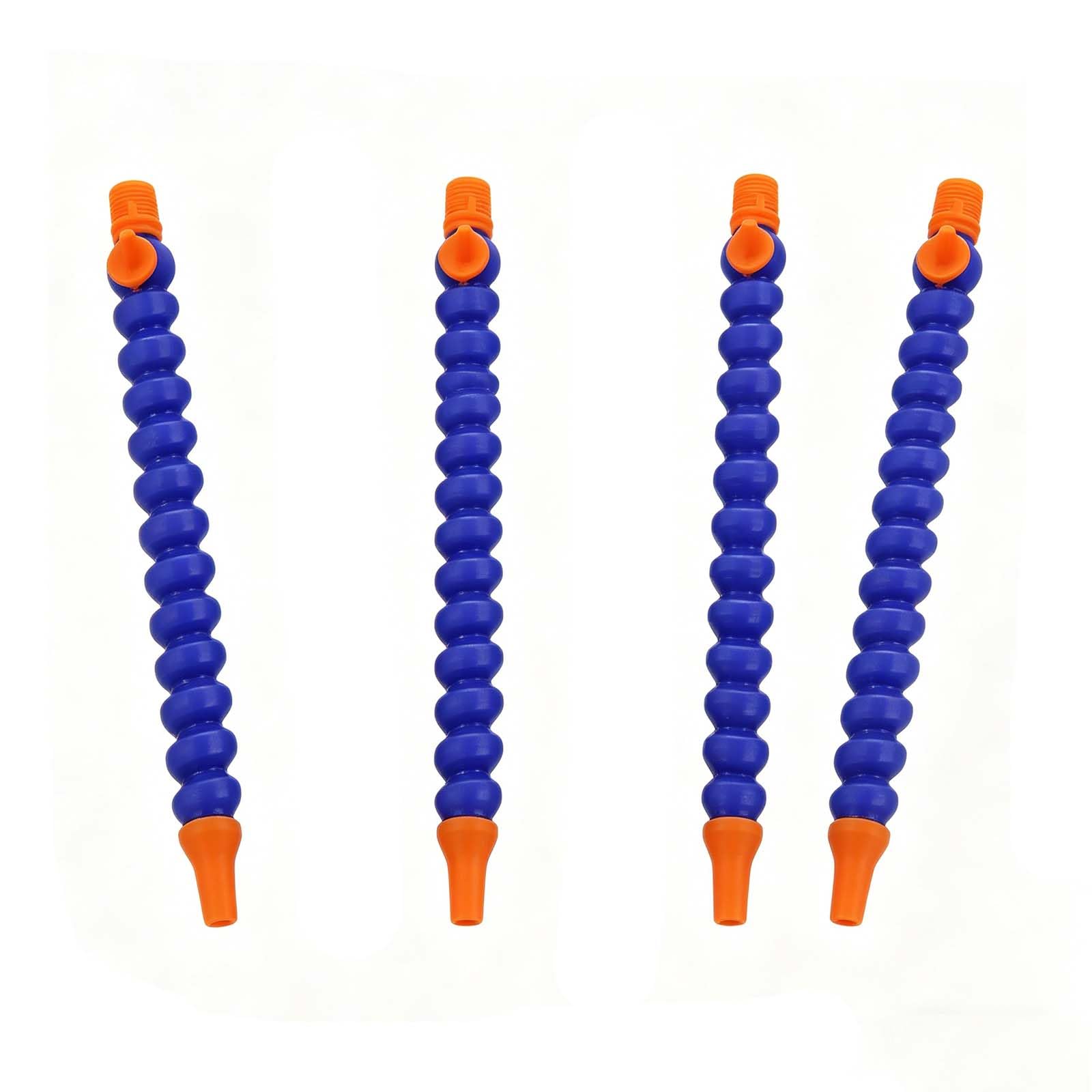 Wyqxty Men's With Switch Flexible Coolant Pipe Flexible Coolant Hose Kit 4Pcs 1/4-1/2 Thread Round Nozzle For Cnc Mill Lathe Drill(,1/4 200Mm)