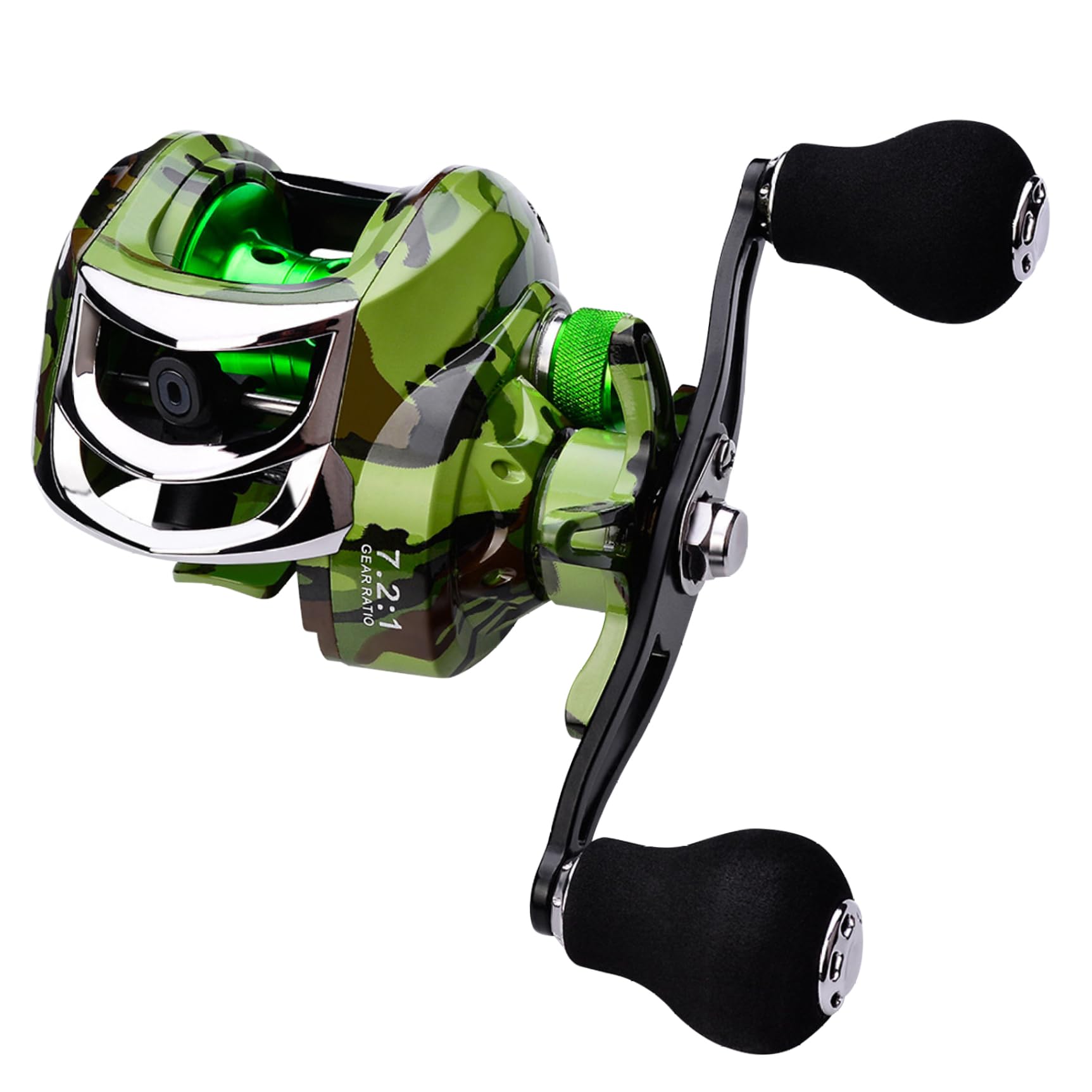 Uanqfegy Baitcasting Reel - 7.2:1 Gear Ratio 18+1BB Fishing Reel, Left Hand