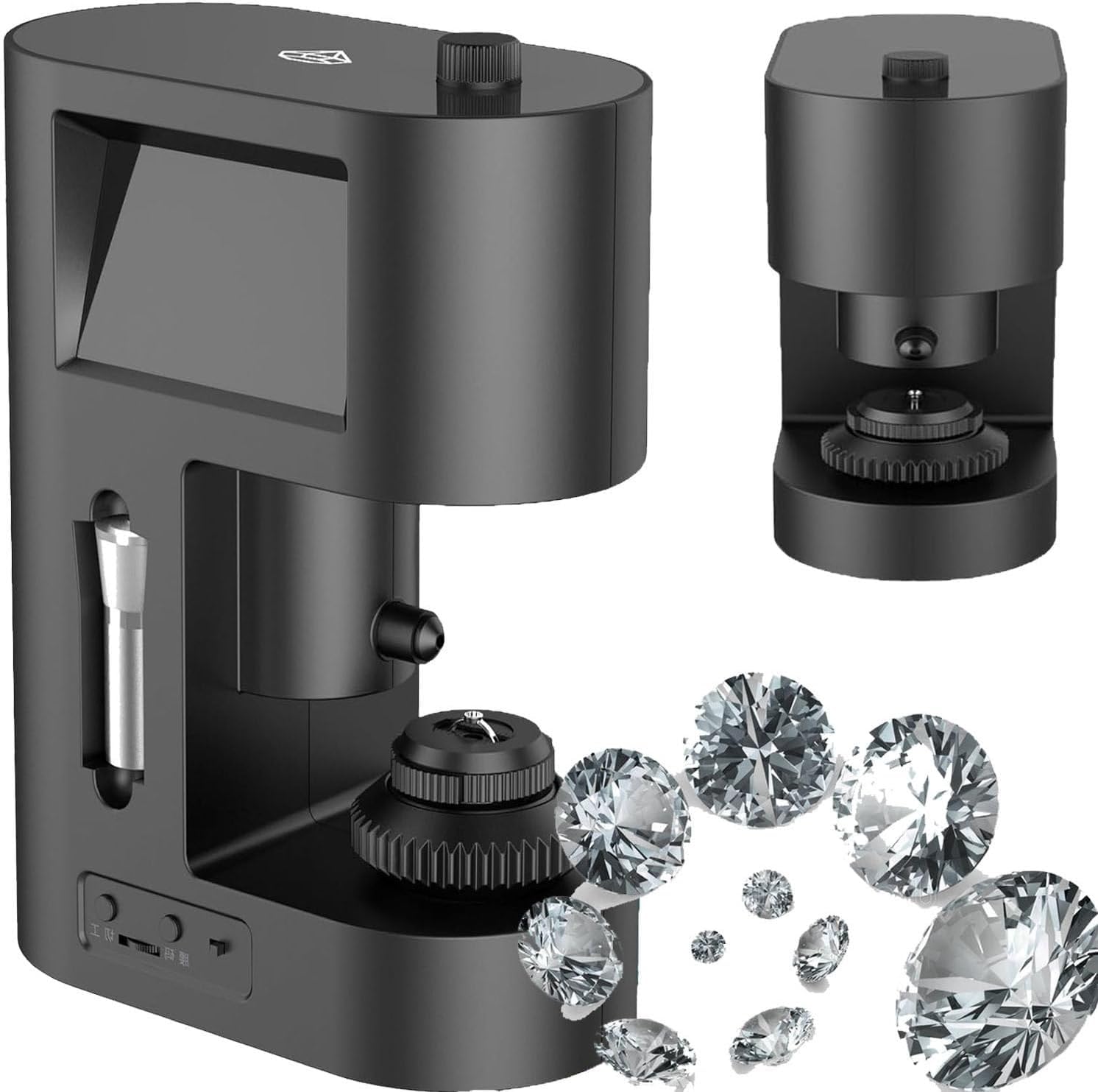 30-200X Diamond Inscription Viewer, Digital Diamond Girdle Viewer Microscope Camera Diamond Inscription Viewer, with 4.3Inch LCD Screen Properties Observer