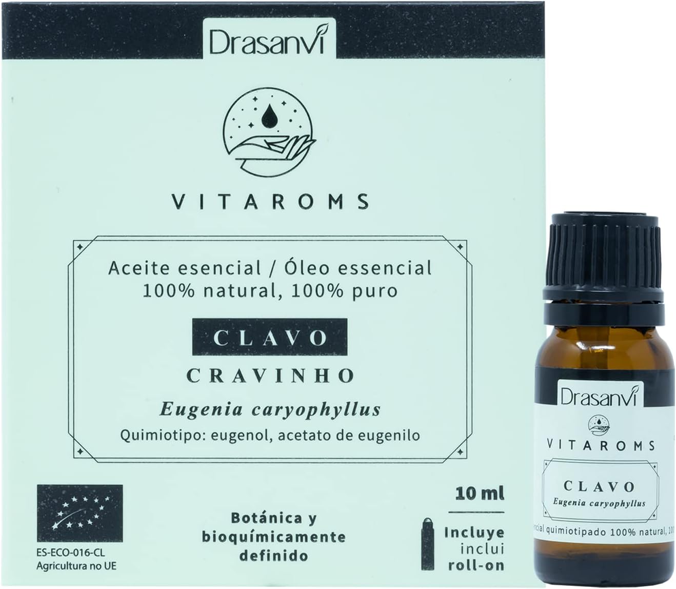 VITAROMS ACEITE ESENCIAL CLAVO CERTIFICADO BIO - 100% natural y puro - Botánica y Bioquímicamente definido - VEGANO - SIN GLUTEN - 10ml