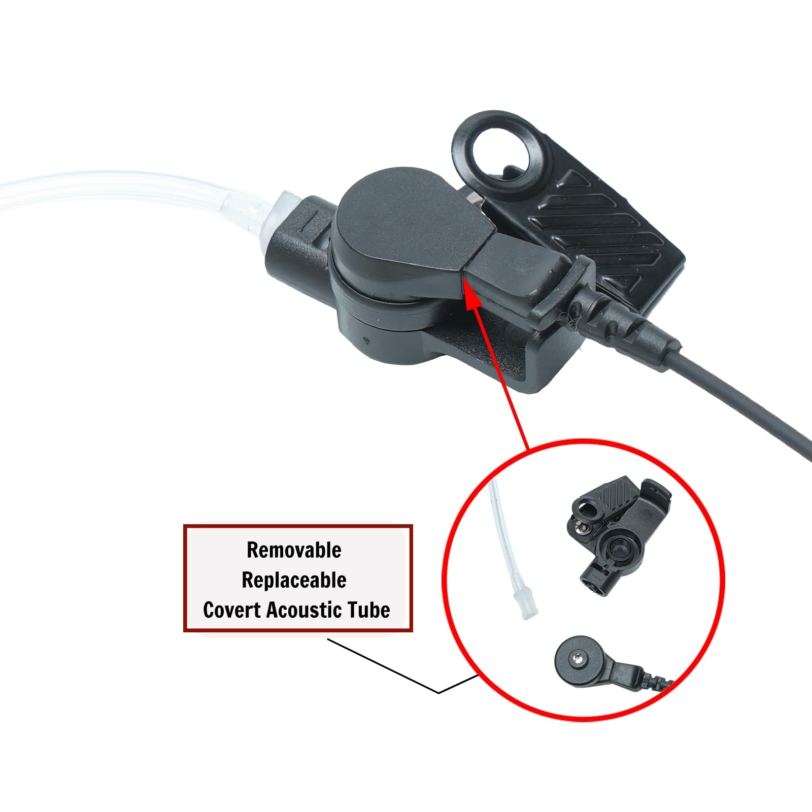 Auriculares de tubo acústico con micrófono PTT compatibles con Yaesu VX-6R VX-7R FT-270R, Standard Horizon HX210 HX370s HX380 HX400 HX870 HX890 EVX-S24 Walkie Talkie de 2 vías