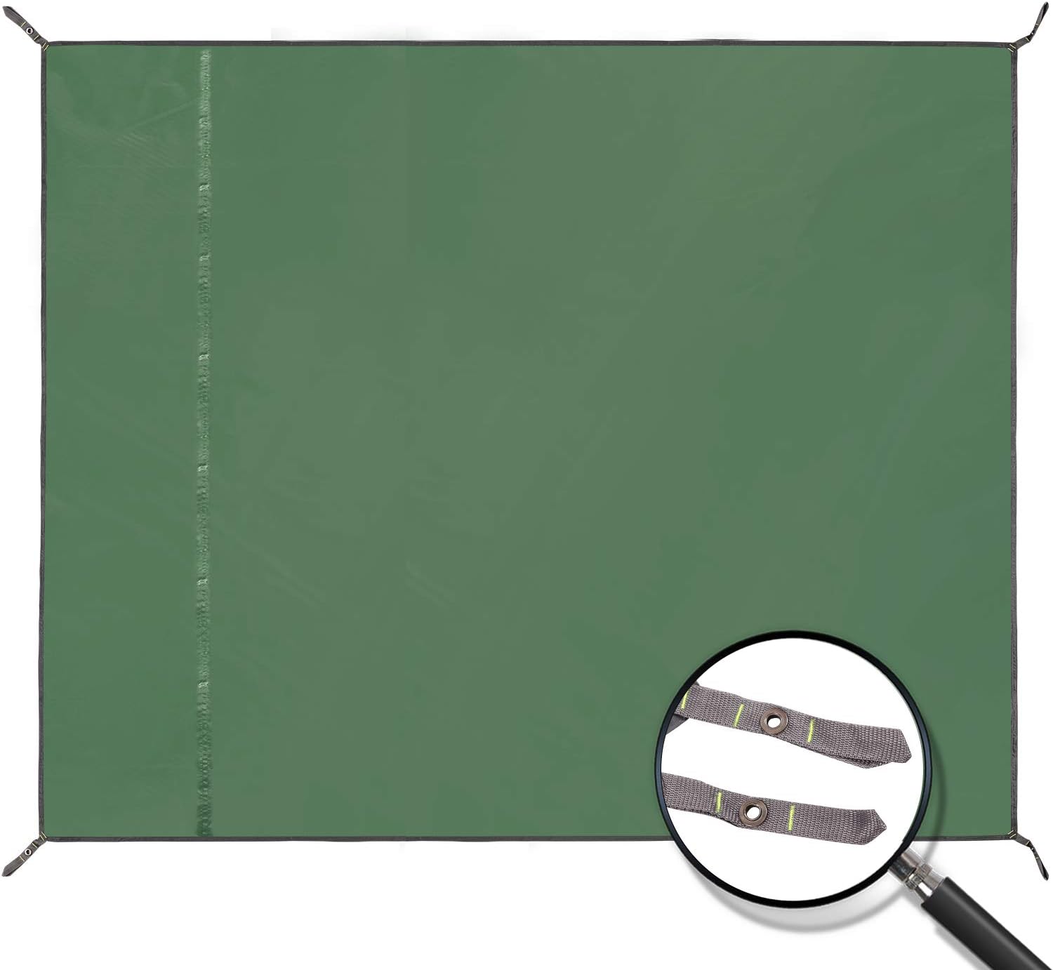 REDCAMP Waterproof Camping Tarp, Grey/Green 4 in 1 Multifunctional Tent Footprint for Camping, Hiking, Backpacking