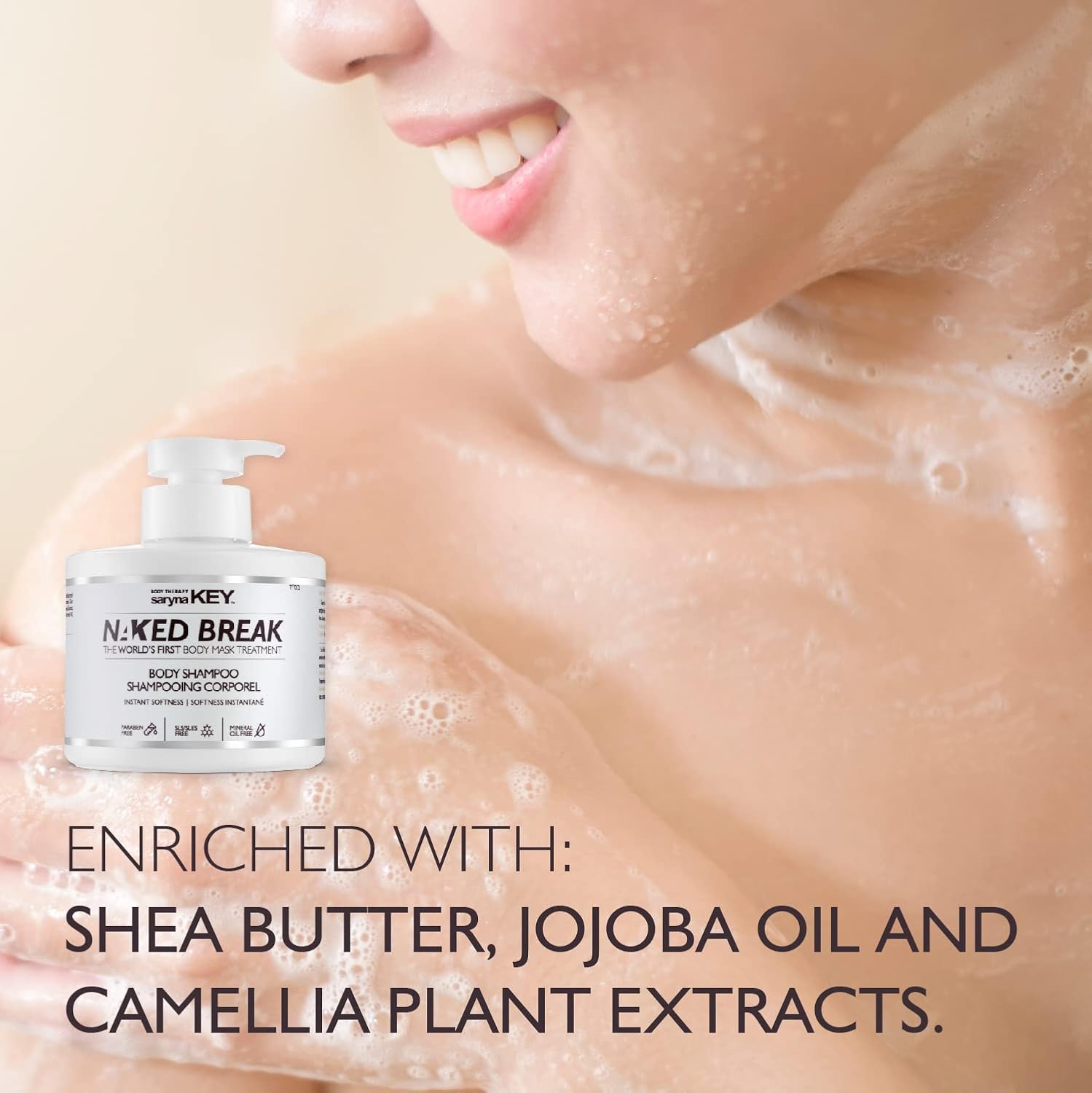 Saryna Key Naked Break - Body Shampoo & Body Mask - multi-purpose body-care products - silkily-soft and radiant skin - great gift for women