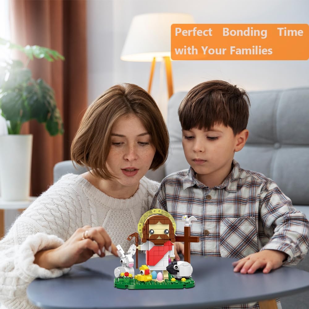 Jesus Building Block Set, The Shepherd God Building Blocks Toy, Jesus Figure Decors Gift for Christmas, Easter, Birthday, Christian Adults & Kids