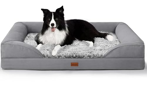 Gimars Cama Ortopédica para Perros L de 9,5 cm de Grosor para Perros Grandes– Sofá Cama de Apoyo con Espuma…