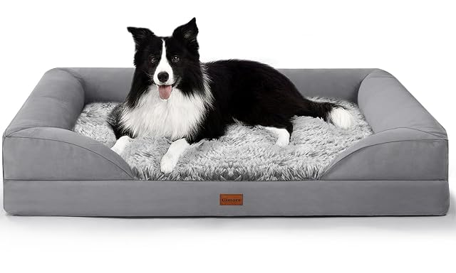 Gimars Cama Ortopédica para Perros L de 9,5 cm de Grosor para Perros Grandes– Sofá Cama de Apoyo con Espuma…