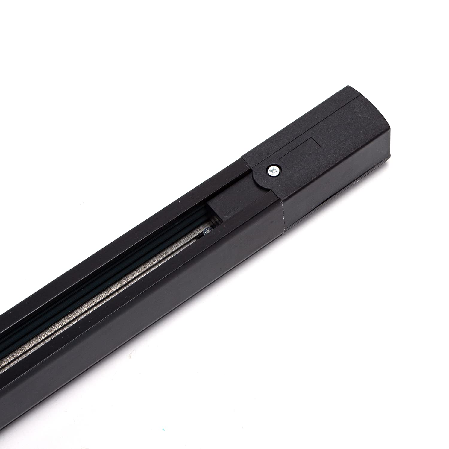 Carril de Cuatro vías Negro de 1m, Ideal para Sistemas de iluminación y distribución eléctrica en Espacios comerciales y residenciales.