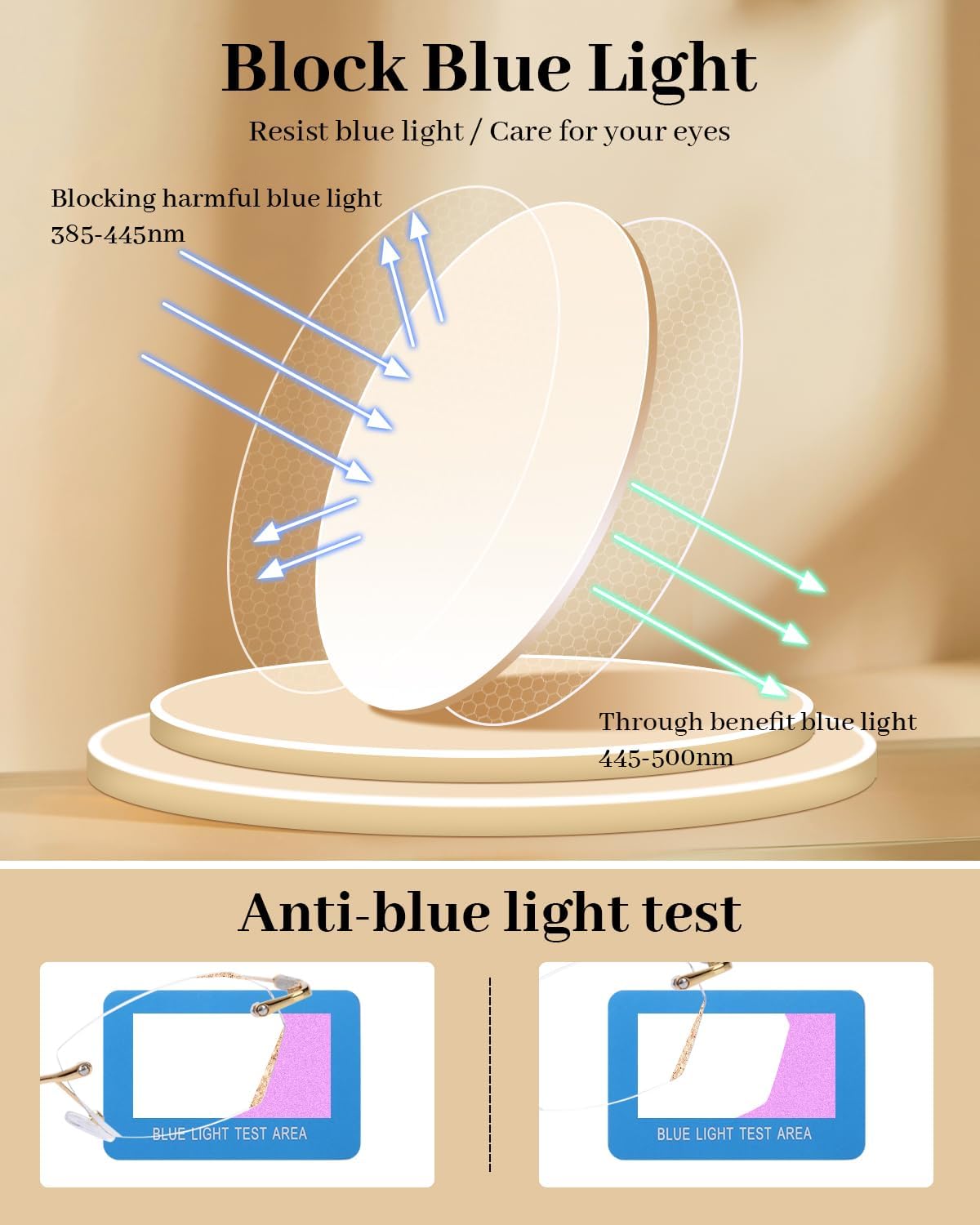 LUFF Stylish Rimless Reading Glasses for Women- Blue Light Blocking Readers, Fashion Frameless Metal Lightweight Eyeglasses - Image 5