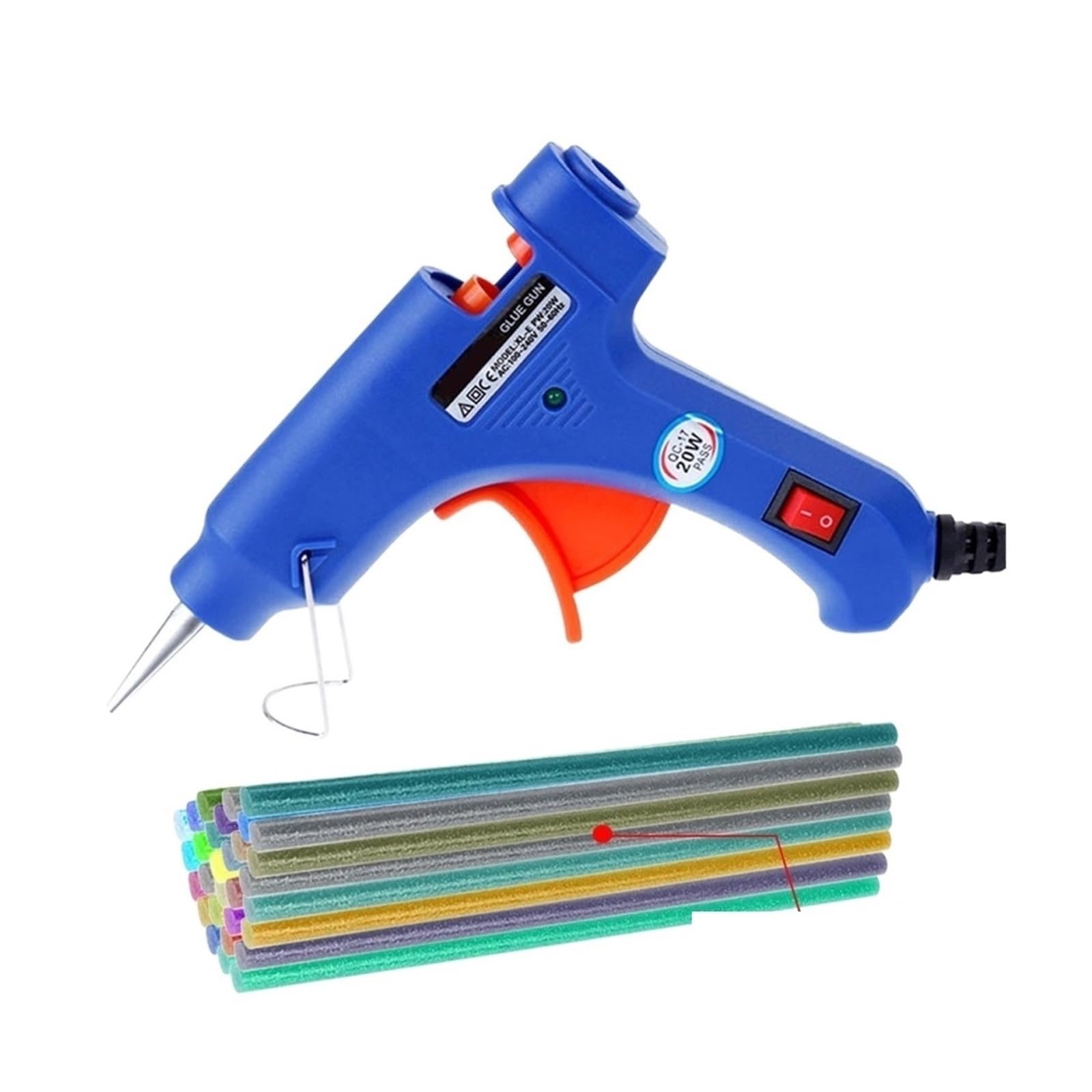 Pistolet Do Klejenia Z 7 * 100MM Kleje W Sztyfcie Mini Na Gorąco Przemysłowe Pistolety Majsterkowania Elektryczne Narzędzie Naprawy Temperatury Ciepła Szybkie Niezawodne Klejenie(With 30pcs sticks)