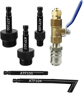 Automatic Transmission Fluid Oil Filling Filler Adapter Tool Kit with Valve Fit for VW Audi 09G 01J 722.9 CVT DSG ATF Benz 722.9, Replace VAS6262-2 VAS6262-1 Silver