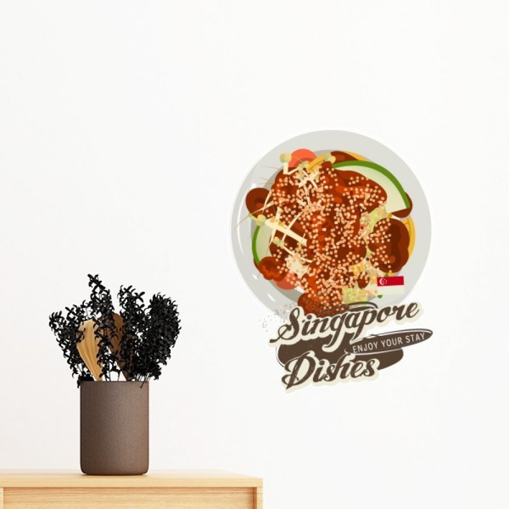Papier peint amovible Singapour Rojak pour rénover un mur sans peindre