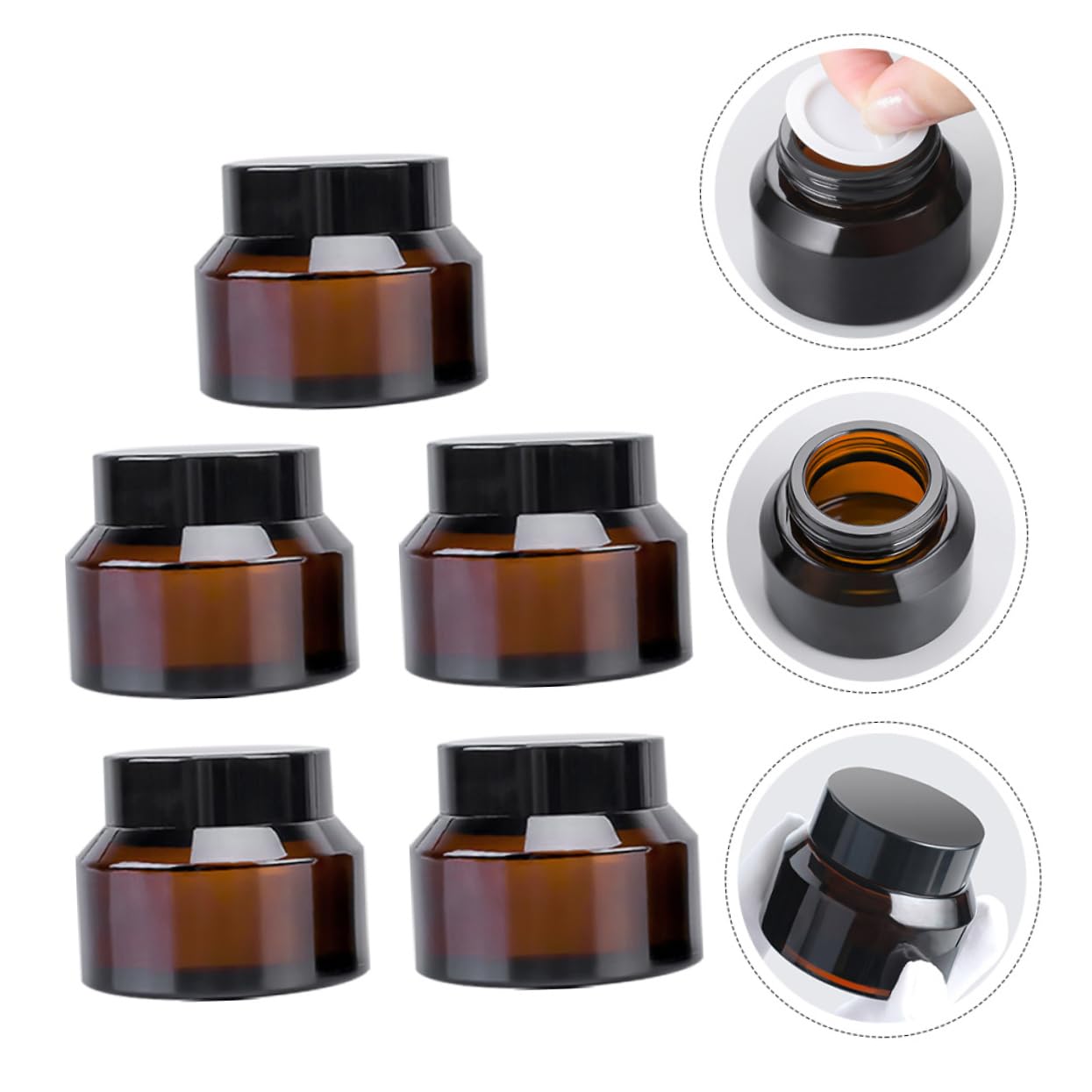 PACKOVE 5pezzi Bottiglie Viaggio Marrone Contenitori Per Crema e Occhi Vite Pratici Per Cosmetici e Lozioni