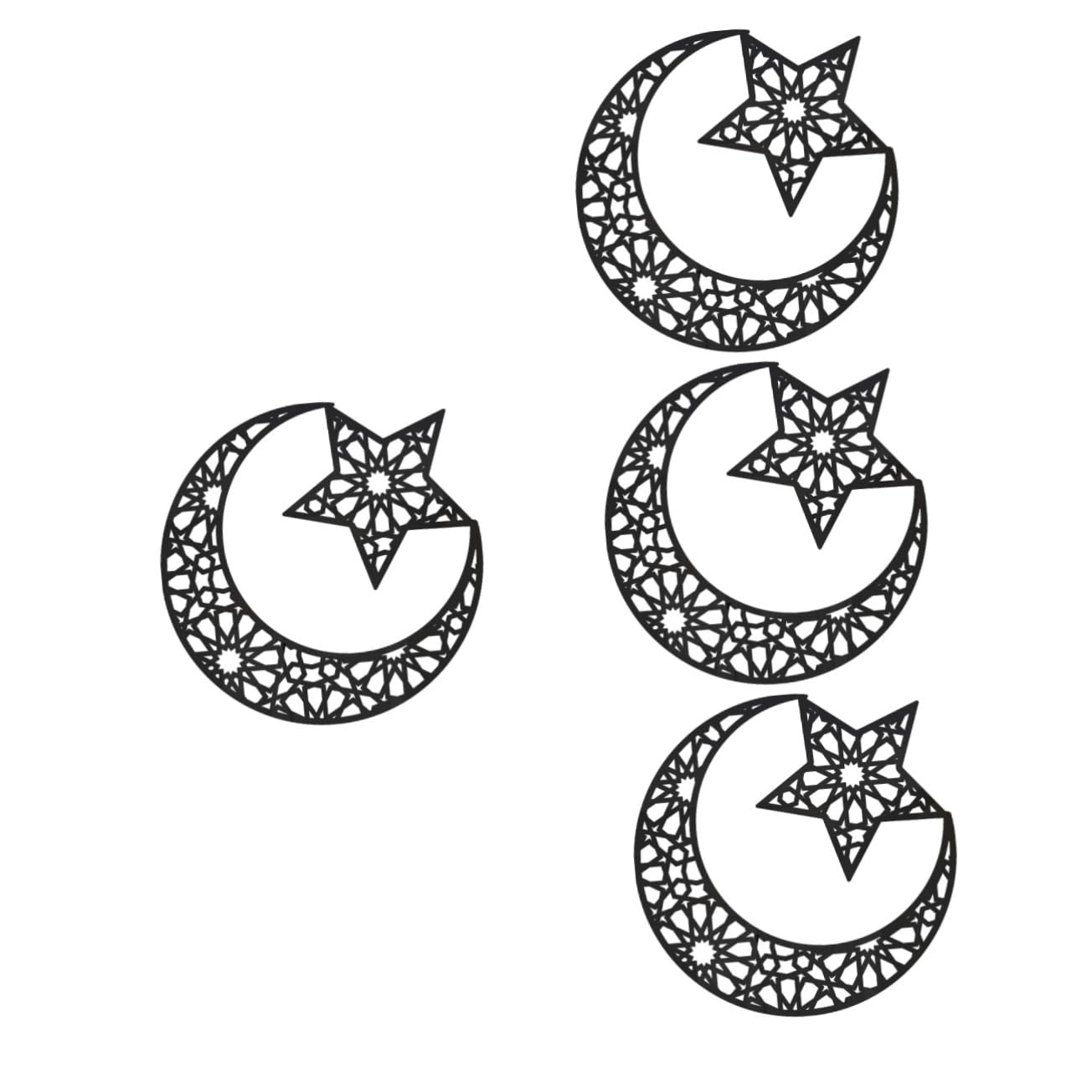 Décoration amovible et facile à installer miroir lune étoiles