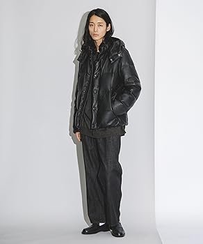 ナノユニバース ダウンジャケット 西川ダウンG2 レザー ブラック L Amazon | [ナノ・ユニバース] 西川ダウン(R)」ラムレザーG2ダウン XL